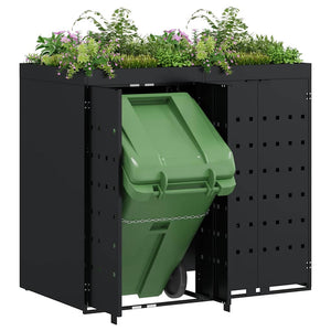 Mülltonnenbox für 2 Tonnen, Schwarz
