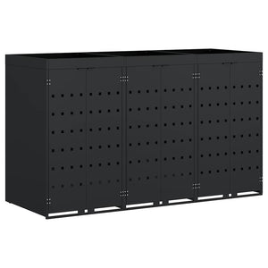 Mülltonnenbox für 3 Tonnen, Schwarz