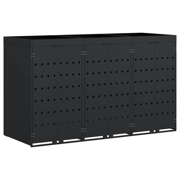 Mülltonnenbox für 3 Tonnen, Schwarz