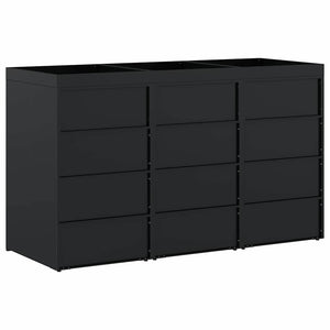 Mülltonnenbox für 3 Tonnen, Schwarz
