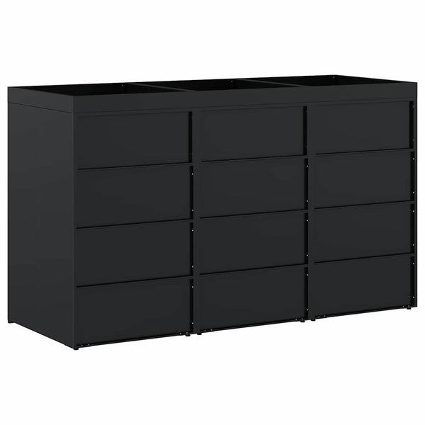 Mülltonnenbox für 3 Tonnen, Schwarz