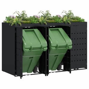 Mülltonnenbox für 3 Tonnen, Schwarz