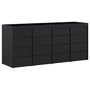 Mülltonnenbox für 4 Tonnen, Schwarz