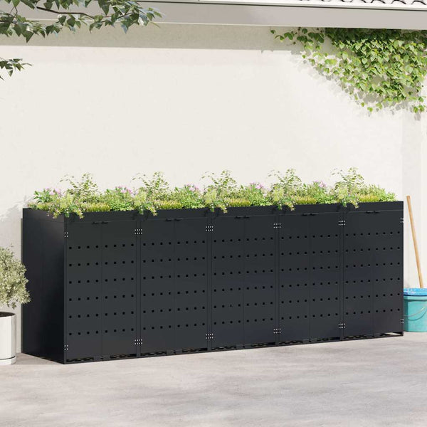Mülltonnenbox für 5 Tonnen, Schwarz