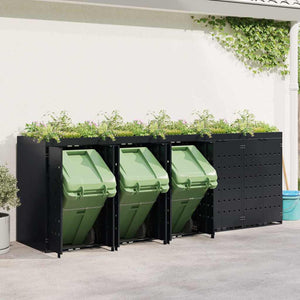 Mülltonnenbox für 5 Tonnen, Schwarz