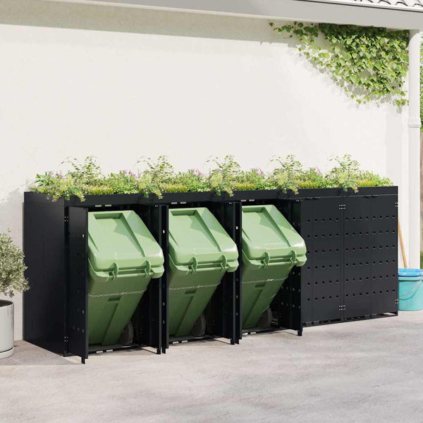 Mülltonnenbox für 5 Tonnen, Schwarz