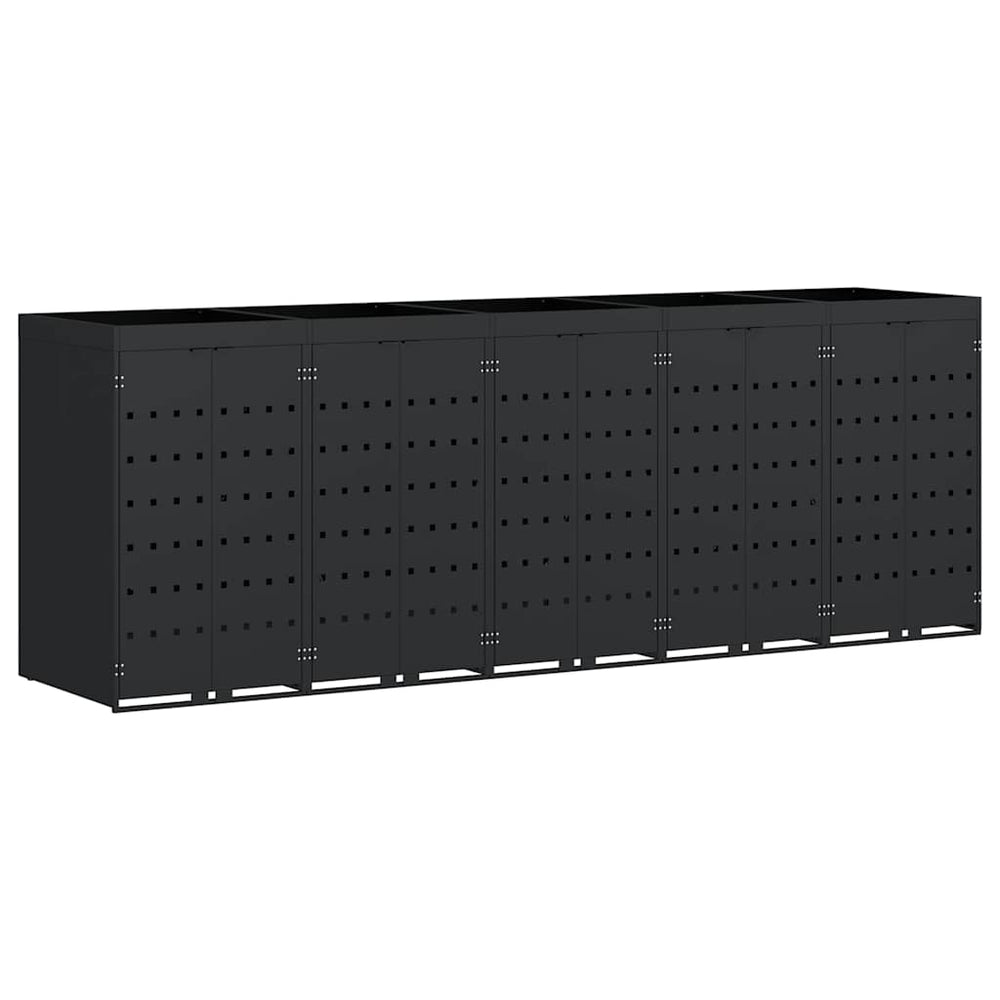 Mülltonnenbox für 5 Tonnen, Schwarz