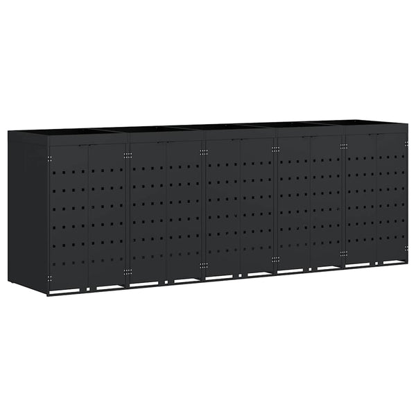 Mülltonnenbox für 5 Tonnen, Schwarz