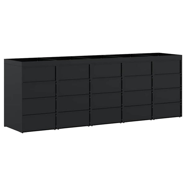 Mülltonnenbox für 5 Tonnen, Schwarz