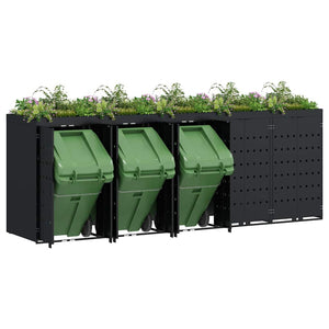 Mülltonnenbox für 5 Tonnen, Schwarz