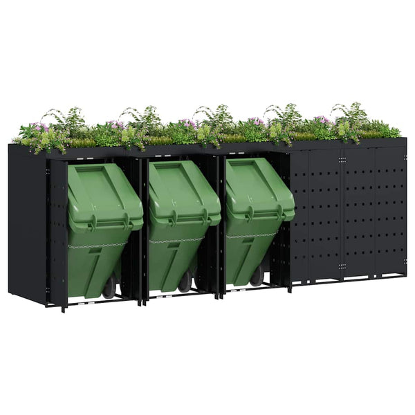 Mülltonnenbox für 5 Tonnen, Schwarz