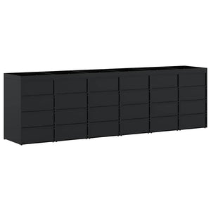 Mülltonnenbox für 6 Tonnen, Schwarz