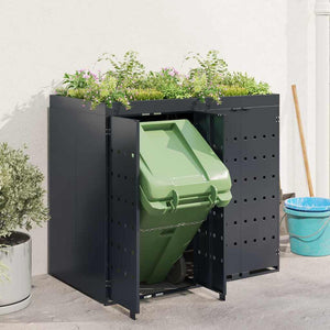 Doppel Mülltonnenbox Anthrazit