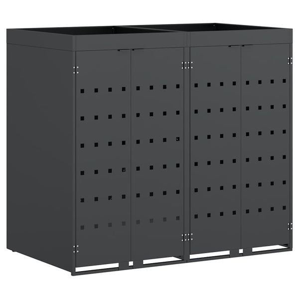 Doppel Mülltonnenbox Anthrazit