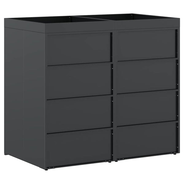 Doppel Mülltonnenbox Anthrazit