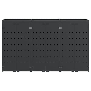 vidaXL Triple Wheelie Bin Shed Anthracite
