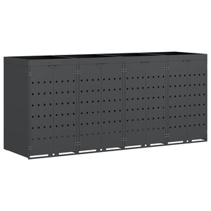 vidaXL Poubelle à roulettes pour 4 conteneurs Anthracite