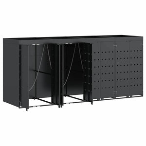 vidaXL Poubelle à roulettes pour 4 conteneurs Anthracite