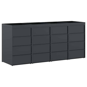 vidaXL Poubelle à roulettes pour 4 conteneurs Anthracite