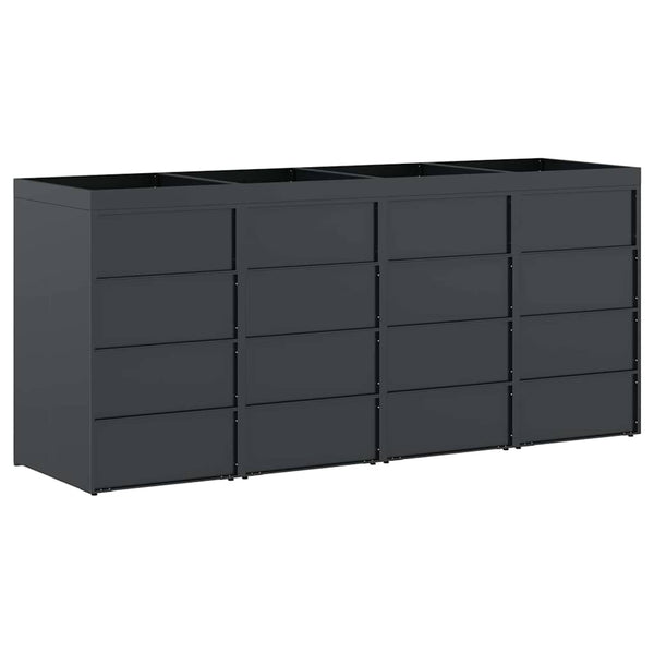 vidaXL Poubelle à roulettes pour 4 conteneurs Anthracite