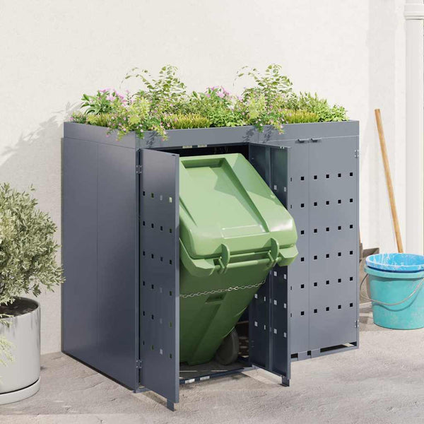 Mülltonnenbox für 2 Tonnen, Hellgrau
