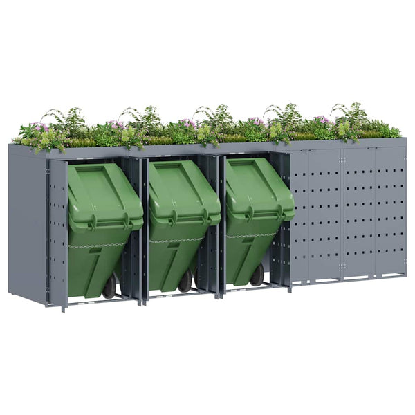 Mülltonnenbox für 5 Tonnen, Hellgrau