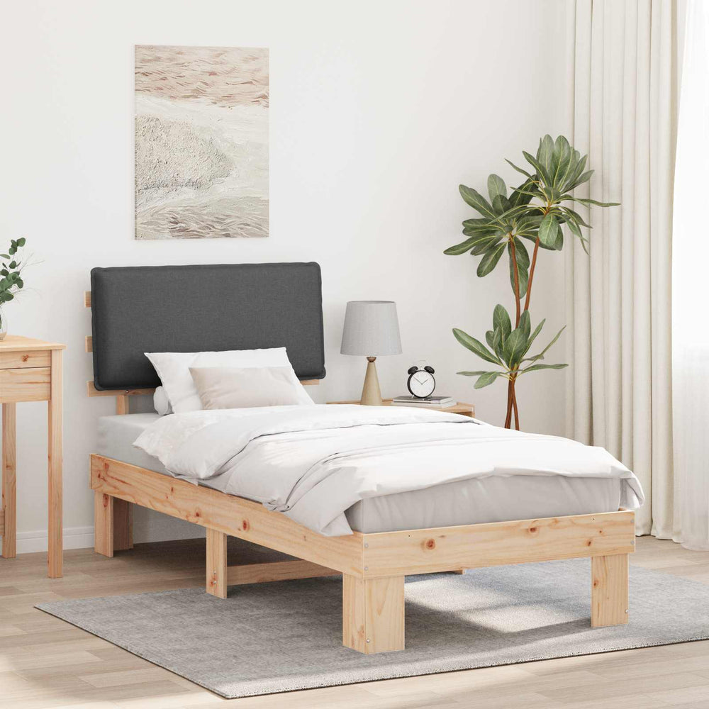 Bettgestell Dunkelgrau 100x200 cm mit Kopfteil