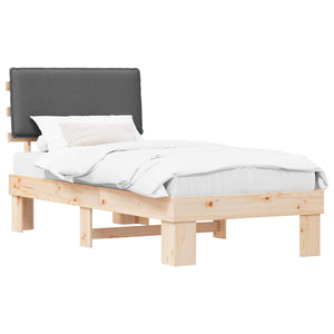 Bettgestell Dunkelgrau 100x200 cm mit Kopfteil