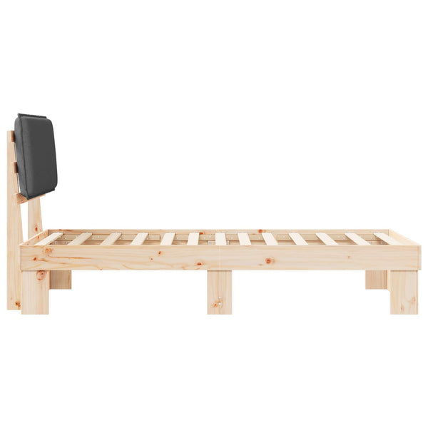 Bettgestell Dunkelgrau 100x200 cm mit Kopfteil
