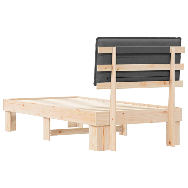 Bettgestell Dunkelgrau 80x200 cm mit Kopfteil