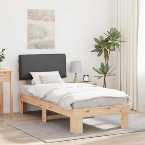 Bettgestell Dunkelgrau 90x190 cm mit Kopfteil