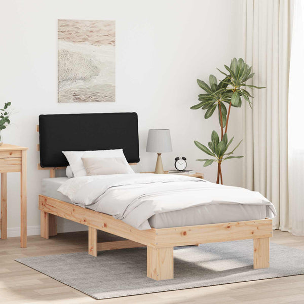 Bettgestell Schwarz 90x190 cm mit Kopfteil