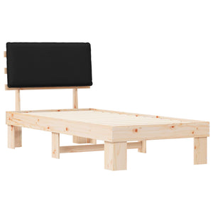Bettgestell Schwarz 90x190 cm mit Kopfteil