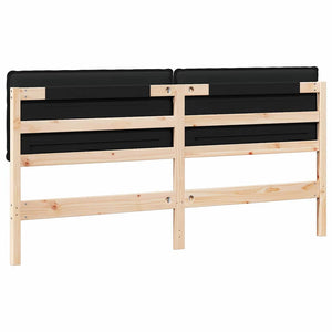 Gepolstertes Kopfteil 200 cm Natur & Schwarz