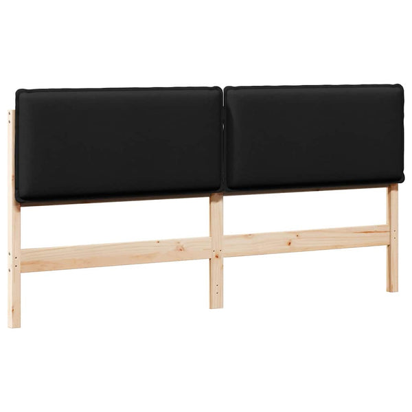 Gepolstertes Kopfteil 180 cm, Natur & Schwarz