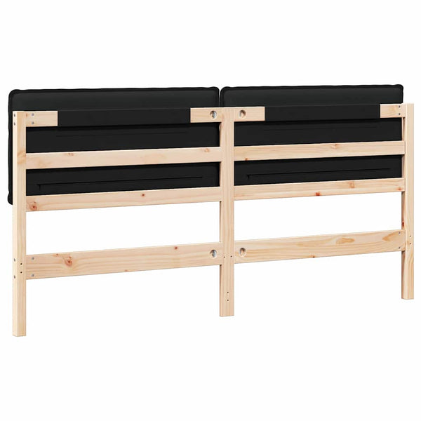 Gepolstertes Kopfteil 180 cm, Natur & Schwarz
