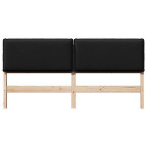 Gepolstertes Kopfteil 180 cm, Natur & Schwarz