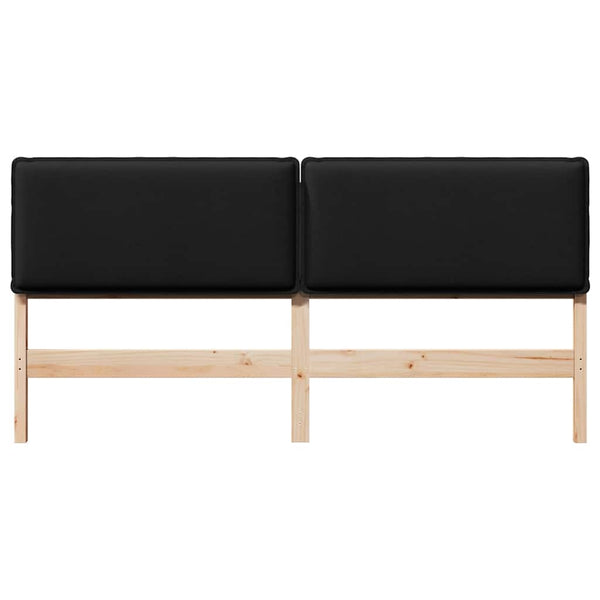 Gepolstertes Kopfteil 180 cm, Natur & Schwarz