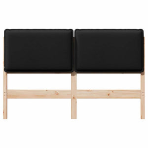 vidaXL Tête de lit rembourrée avec lattes Noir et naturel 150 cm