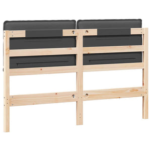 Gepolstertes Kopfteil 140 cm Natur/Dunkelgrau