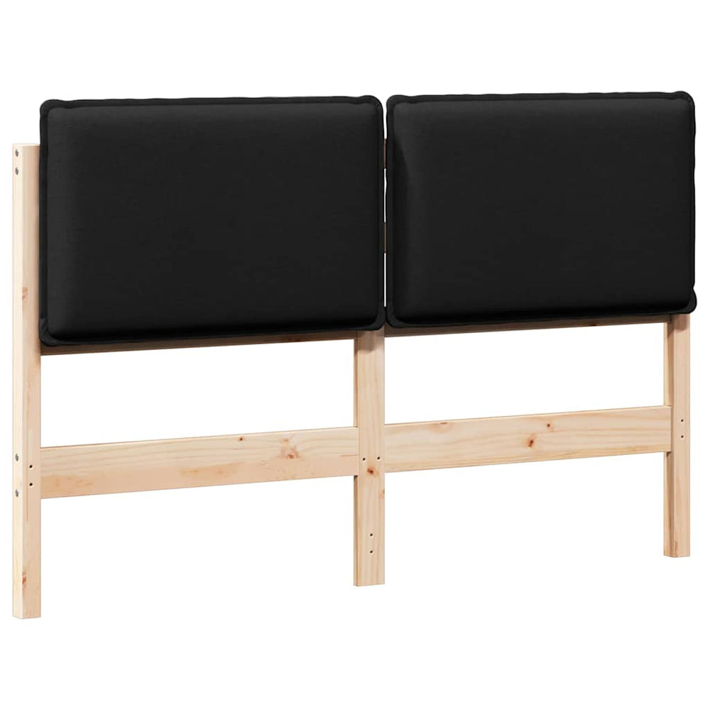 Gepolstertes Kopfteil 140 cm Natürlich & Schwarz