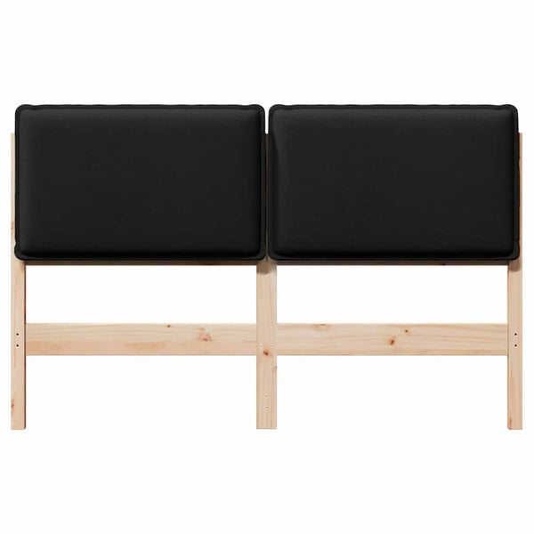 Gepolstertes Kopfteil 135 cm, Natur & Schwarz