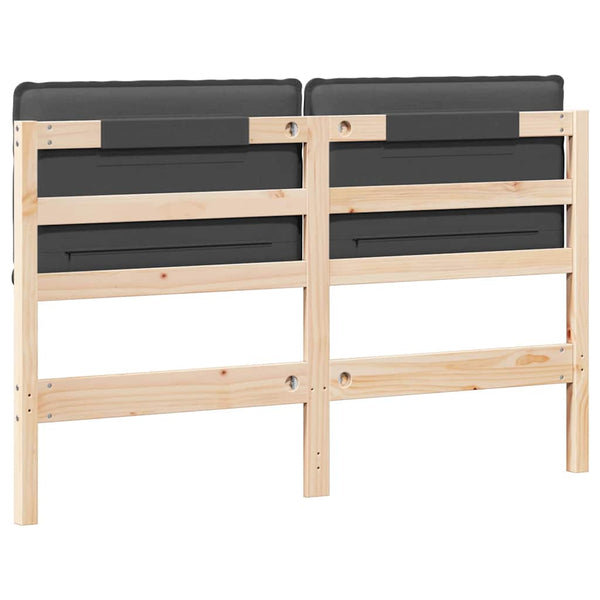 Gepolstertes Kopfteil 120 cm Natur/Dunkelgrau