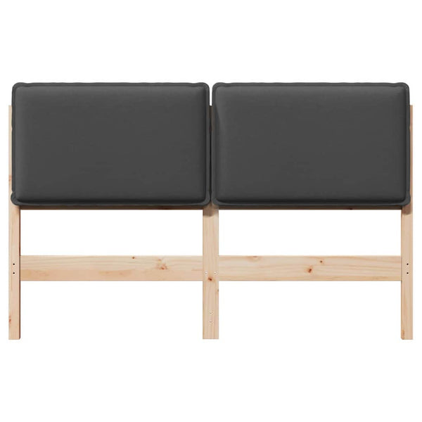Gepolstertes Kopfteil 120 cm Natur/Dunkelgrau