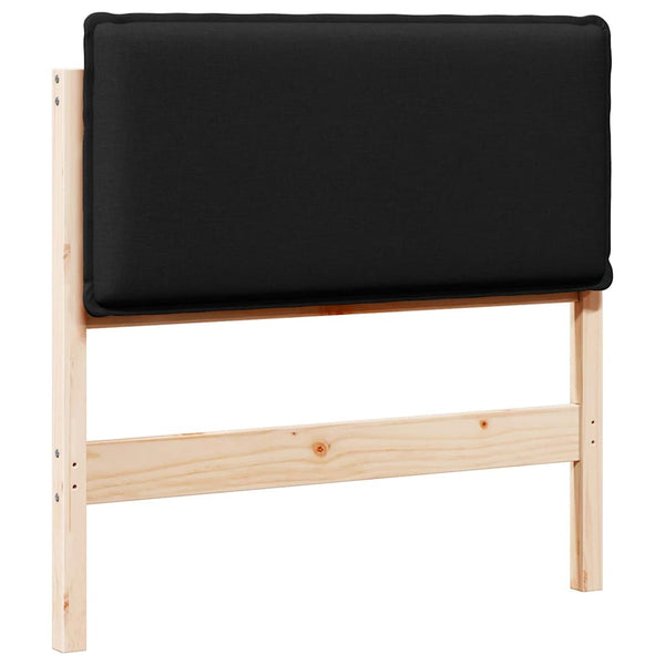 Gepolstertes Kopfteil 90 cm, Natur & Schwarz