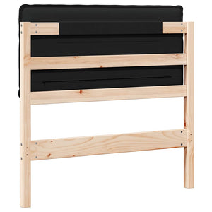 Gepolstertes Kopfteil 90 cm, Natur & Schwarz