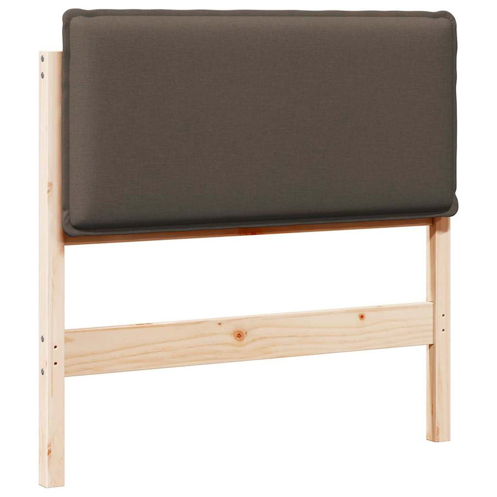 Gepolstertes Kopfteil 90 cm Natur/Hellgrau