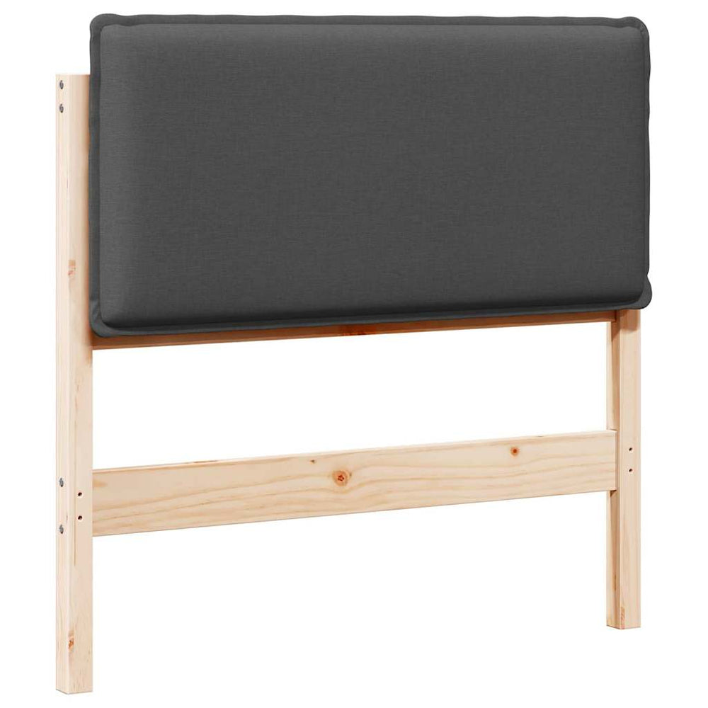 Gepolstertes Kopfteil 80 cm Natur/Dunkelgrau