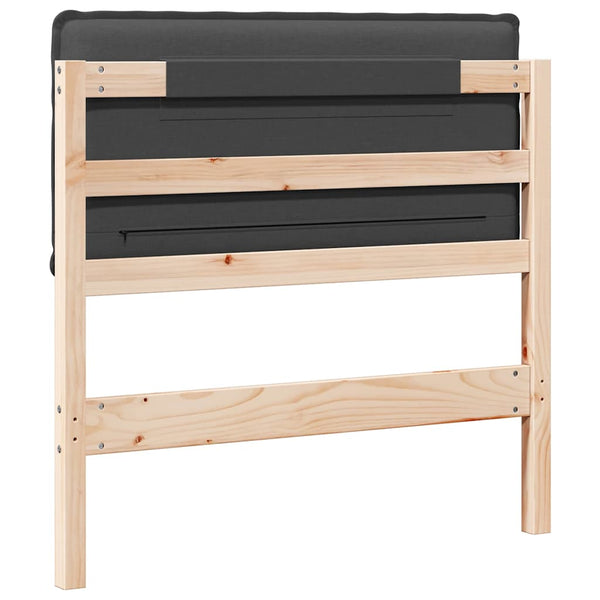 Gepolstertes Kopfteil 80 cm Natur/Dunkelgrau