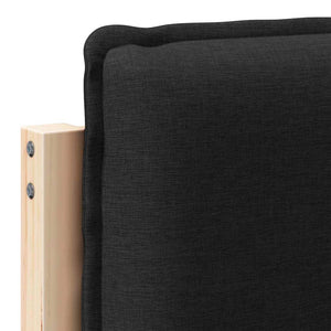 Gepolstertes Kopfteil 80 cm Natur/Schwarz